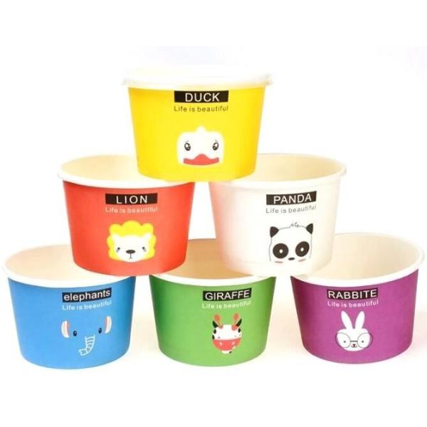 Gelato Paper Cup Icecream Paper Cup With Lids,4oz paper ice cream single serving cups,Logo Printed Disposable Icecream P