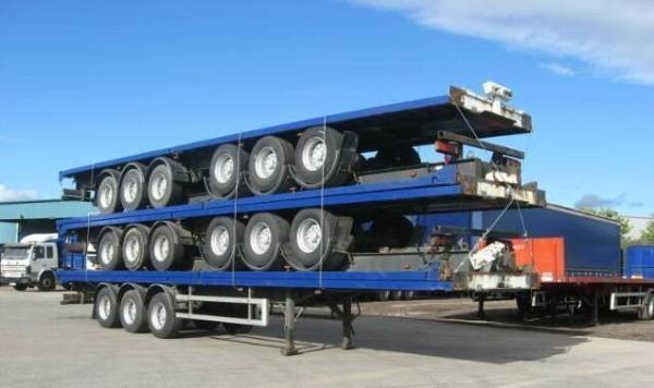 13m Extendable air suspension 60t Flat Bed Semi Trailer for transporting 20ft 40ft 45ft