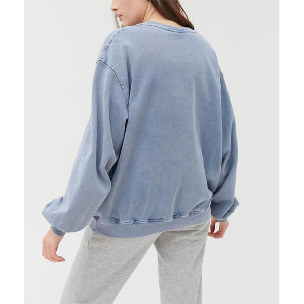 Custom Plain Pullover Cotton Women Crew Neck Shirt Casual Sweatshirt