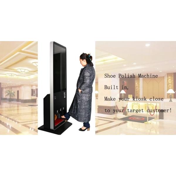 Shoe Polish Digital Signage Kiosk 43 Inch Free Standing With Phone Charger