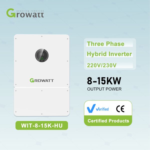 Growatt Three Phase WIT 8-15K-HU Hybrid Solar Inverter 8KW 10KW 12KW 15KW Suitable for Home Use Inverter