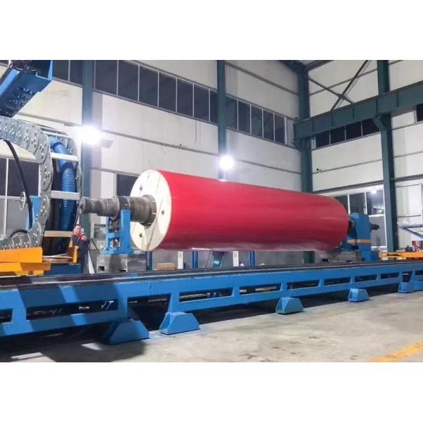 Rubber Or PU Covered Q345B Steel Felt Wire Leading Roller For Paper Machine