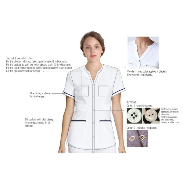 Подгонянное свободное от Морщинк короткой медсестры 42% полиэстер рукава медицинское равномерное противомикробное