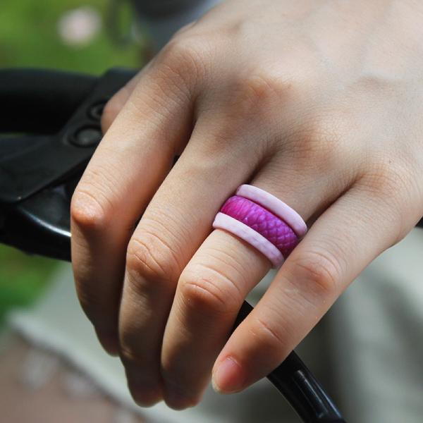 Fish Scale Silicone Wedding Ring Mermaid Stone Design For Women'S Birthday