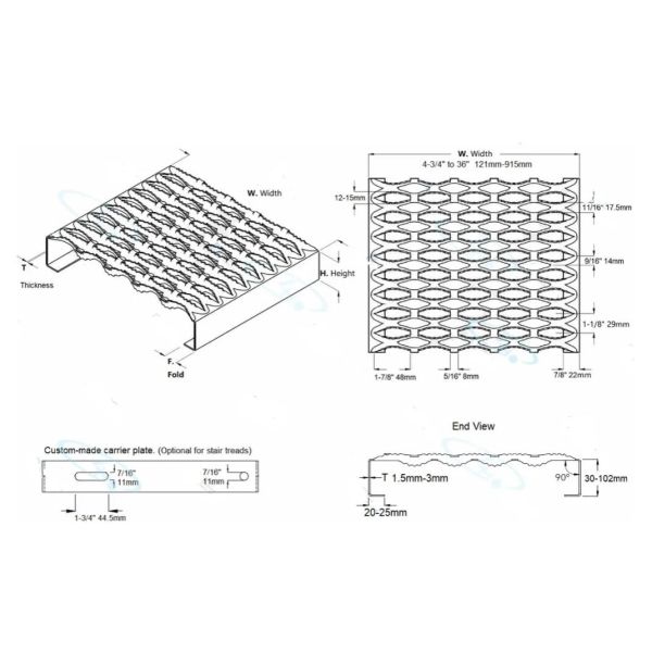 Custom Size Grip Strut Grating for Mining Industry Underground Tunnel Walkway