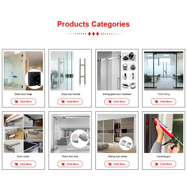 Wholesale Frameless Glass Door Pivot Hinge180 Degree Glass Bathroom Clip