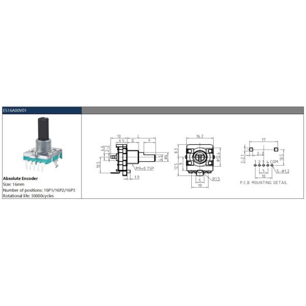 16 mm codificadores absolutos lineales motorizados codificadores rotativos incrementales
