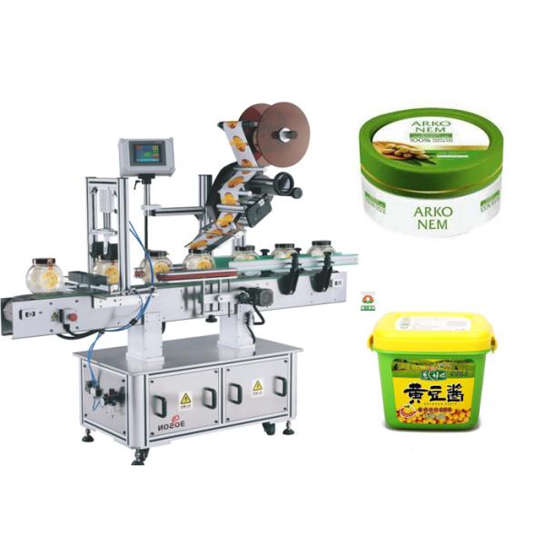 Self Adhesive Top Labeling Machine For Jar / Carton / Container