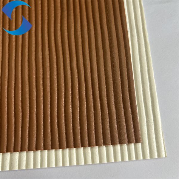 Sofa en tissu en cuir PVC durable résistant aux taches Durable à trois dimensions Bar Pattern faux cuir pour la décoration intérieure