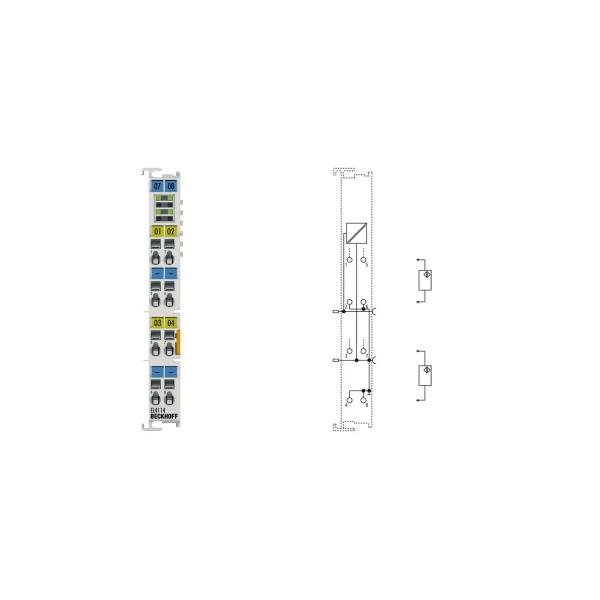 EL4114 Бекхофф. Терминал EtherCAT, 4-канальный аналоговый выход, ток, 0...20 мА, 16 бит.
