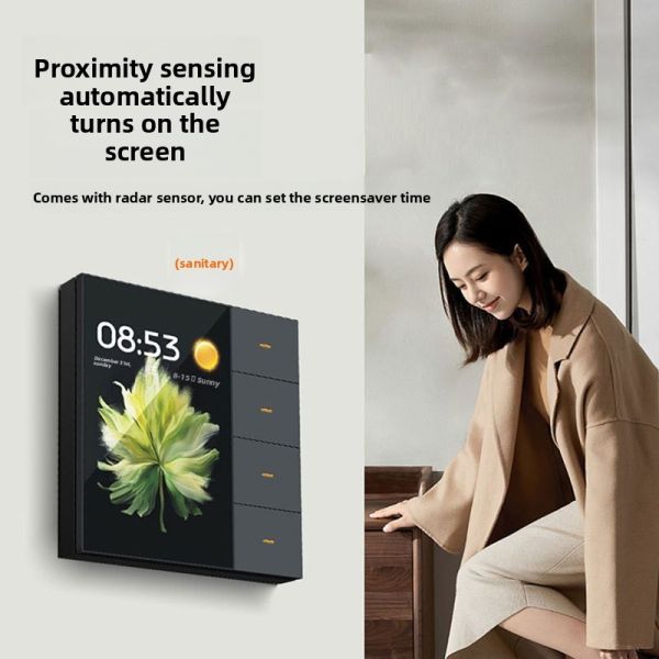 SIXGWH for Zigbee Smart Touch Switch Pro 4-Gang Radar Sensor Color Temp Dimming Curtain Control IP66 Waterproof 220V Smart Life