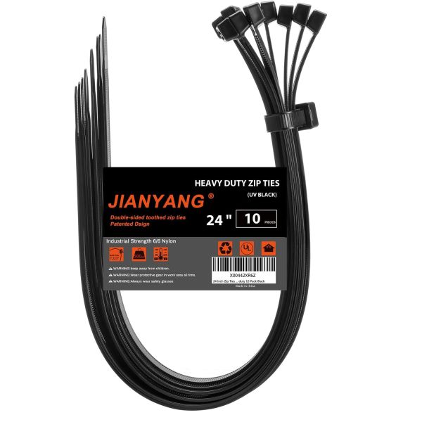24 Inch Double Sided Zip Ties Adjustable 610mm Length UV Resistant