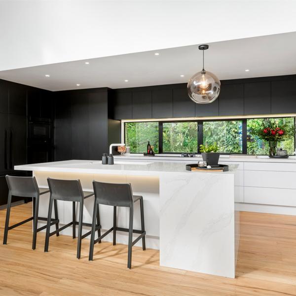 Custom Black And White Modular Kitchen Cabinets Modern Lacquer Luxury