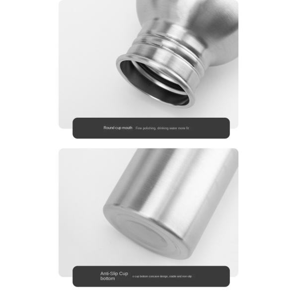 350ml 500ml 600ml Oem Odm Botella de agua de acero inoxidable de pared única BPA libre Botella de agua de viaje de acero inoxidable de peso ligero Diseño minimalista