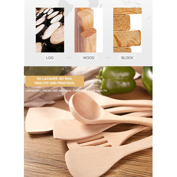 Шпатели бака лопаткоулавливателя бака кухни ручки Nonstick бука деревянные