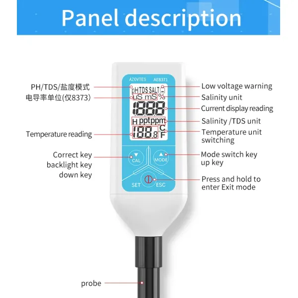 Multifunctional Portable Digital Salinity Meter High Accuracy for Water Salinity Analysis