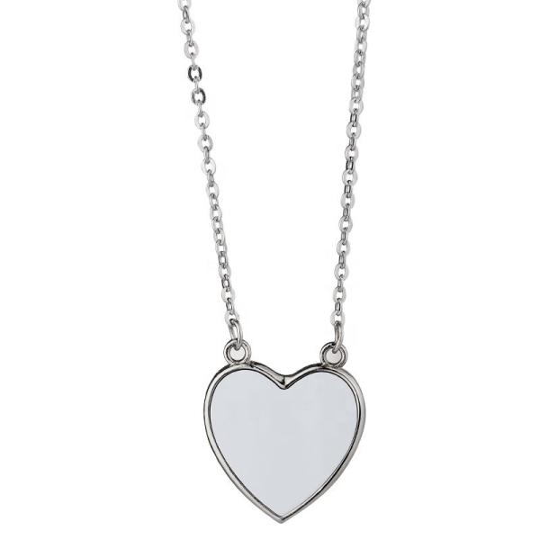 Custom Love Heart Shaped Necklace Sublimation Memorial Necklace Blanks