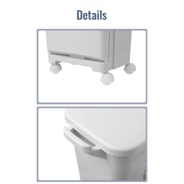 Home STANDING Double Layer Sorting Garbage Can 3 Compartments Trash Can Plastic Waste Bin With Single Lid