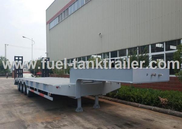 High End 80 Ton 4 Axle Low Bed Semi Trailer Non - Liftable Air Suspension