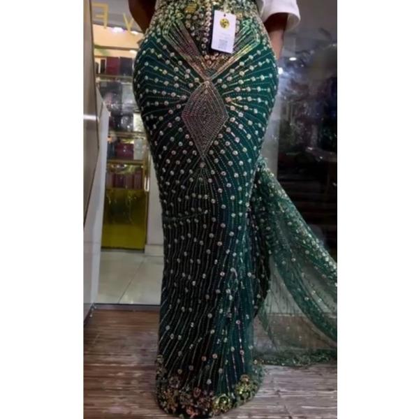 Wholesale Luxury fabric for wedding dress lace stones  Bead Embroidery Lace  wedding dress  lace with pearl