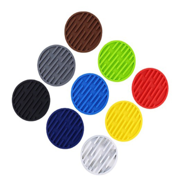 Black Rubber Silicone Drink Coasters Cup Mat For Car Bar Coffee Mug Beer