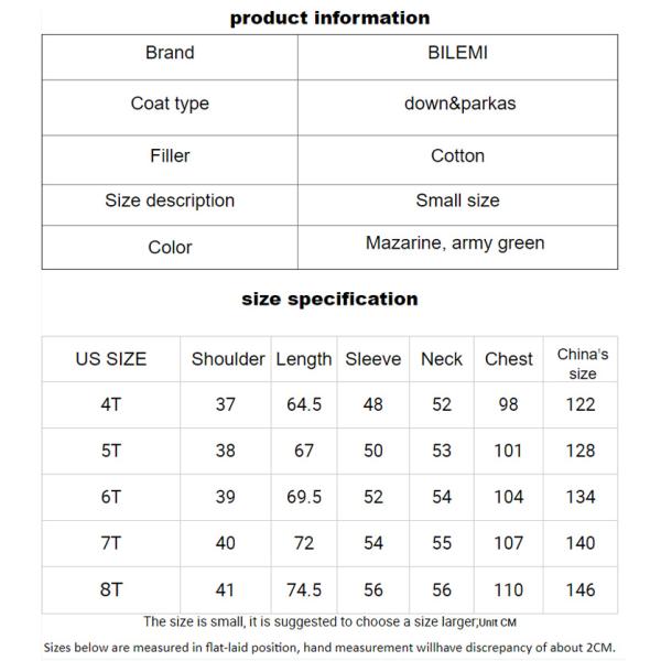 Bilemi Kids Thick Hooded Olive Solid Teenage Winter Jacket Winter Boys Down Coat