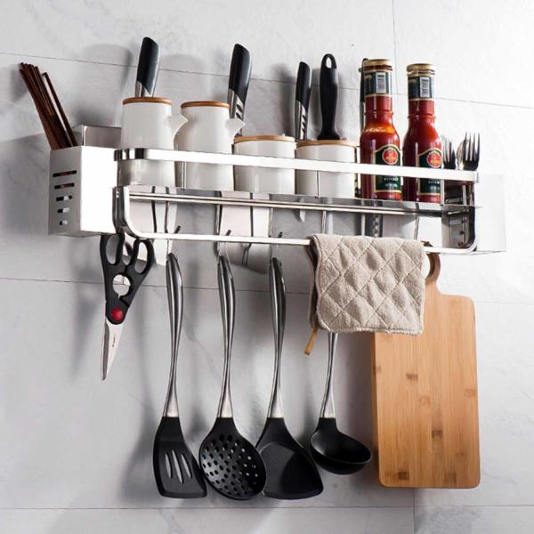 OEM ODM Wall Mounted Kitchen Shelf With Mirror Polished Stainless Steel 304 Material