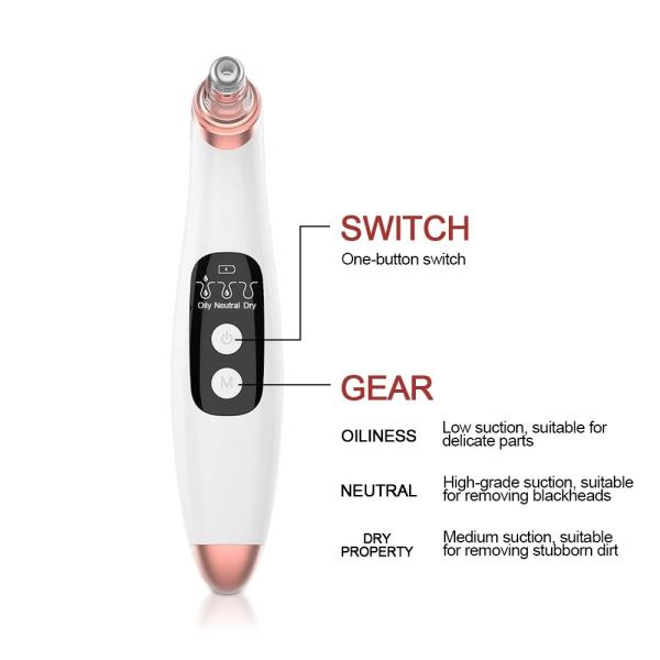 400mAh Rechargeable Battery Face Vacuum Cleaner Blackheads Removal Machine Deep Clean
