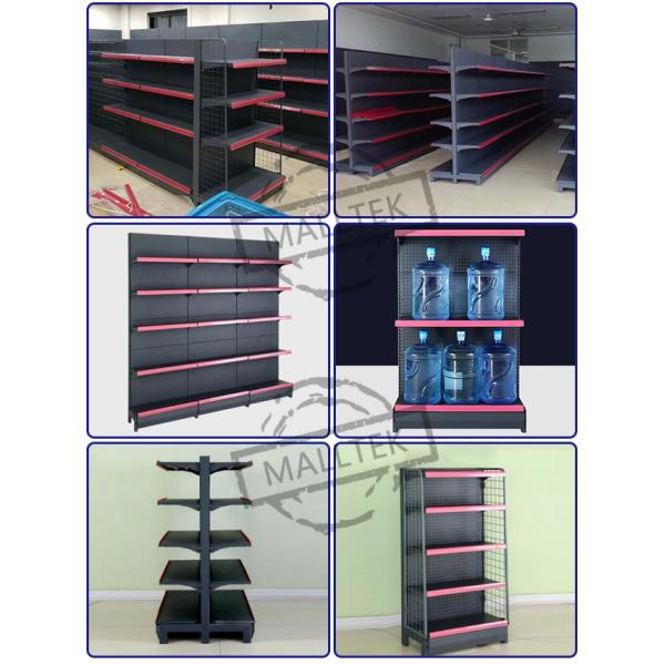 Металлическая многоуровневая односторонняя гондольная полка холоднокатаная стальная твердая конструкция