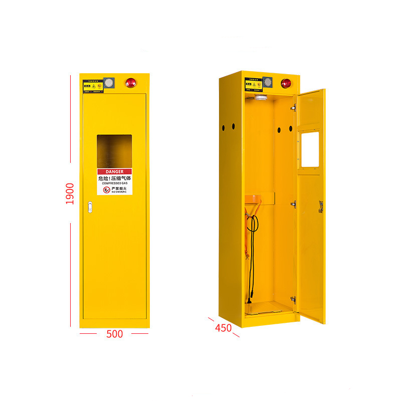 Yellow Flammable Gas Cylinder Storage Cabinet Explosion Proof Corrosion Proof Cylinder Safety Cabinet