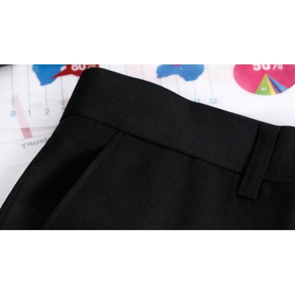 Women / Men Black Security Uniform Pants Wrapped Cuffs With Rubberized Waistband