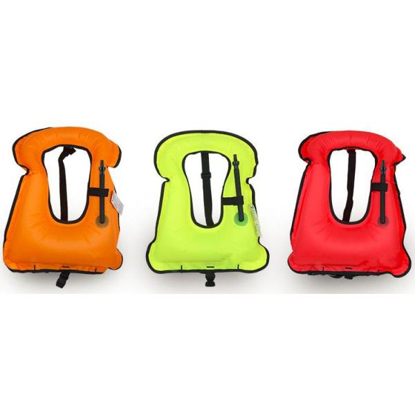 Neon Yellow Free Diving Inflatable Life Vests Buoyancy Snorkel Vest Water Safety Vest