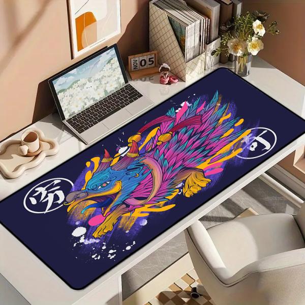 Custom Business Office Gaming Mouse Pad with Extended Size and Stitched Edge Design