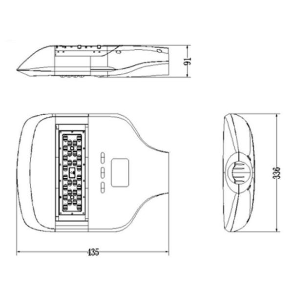 90-305V 60w High Power LED Street Light Waterproof Aluminum 6063-T5 Body Material
