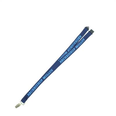 Woven Flat Id Neck Lanyard , Polyester Jacquard Neck Lanyard For Badges