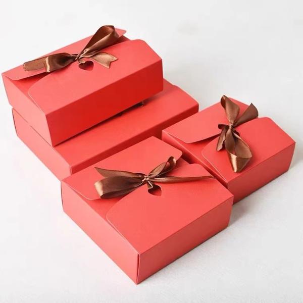 1800gsm Chocolate Kraft Paper Candy Boxes Bow Tie Wedding Party Favor Boxes