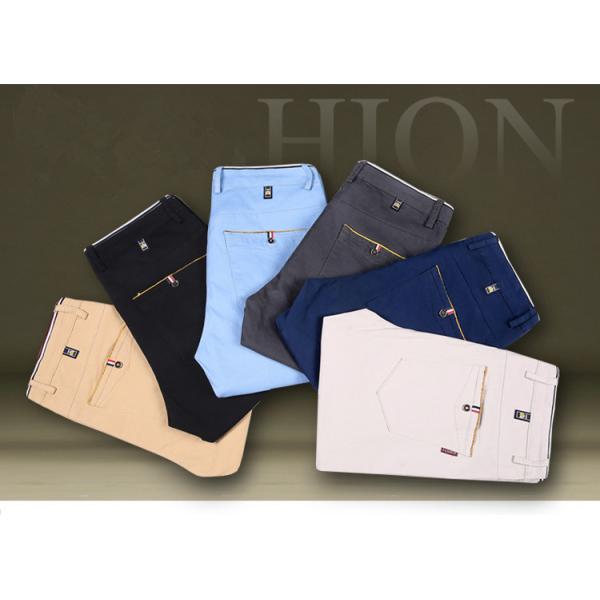Men's Four Seasons Stretch Casual Pants with Slim Straight Design and Light Wash