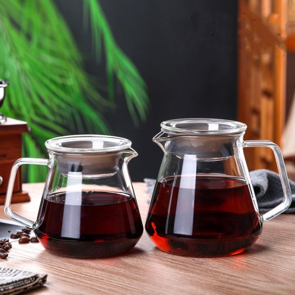 Modern Design Decanter Coffee Pot Transparent Glass Coffee Pot Server 300ml 500ml