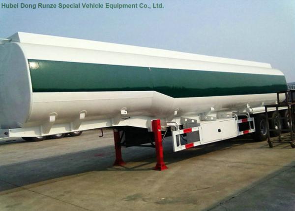 50 -55Cbm Stainless Steel Tanker Semi Trailer , 3 Axle Gasoline / Diesel Fuel Tank Trailer