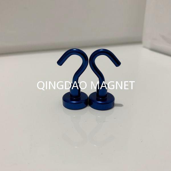 Sintered NdFeB Hook Magnet, N35,16KGS, Permenent Hook Magnets in Blue, Black, White, Green Colors