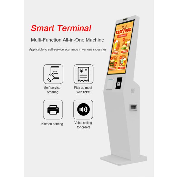 23.6 Inch Floor Standing Member Self-Ordering Terminal for Self-Service Android Touch Screen System for Queue Management Shopping Malls