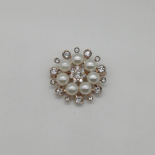 Pearl Flower Shoe Brooch Accessories , Zinc Alloy Small Shoe Clips Fashionable