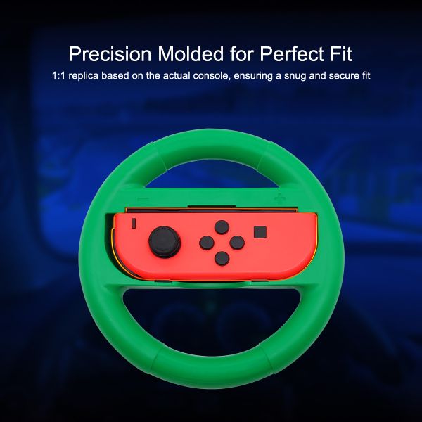 2 in 1 Durable ABS Easily Handle Steering Wheels for Nintendo Switch & OLED Joy-Con Racing Game Controller