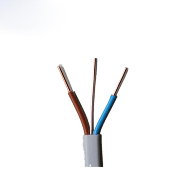 BS6004 624-Y copper wire PVC insulated PVC sheathed Flat Twin and Earth BVVB electrical cable