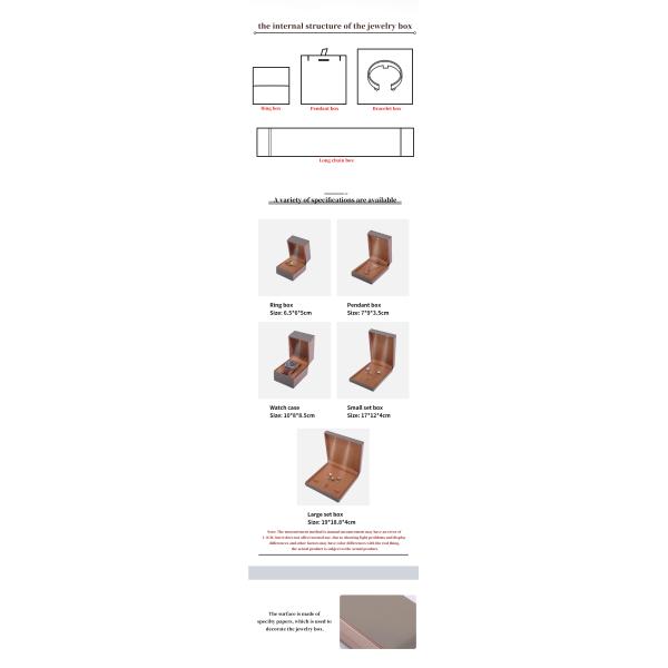 OEM PU cuero LED caja de joyería, Handy cuadrada joyería de lujo packaging box set