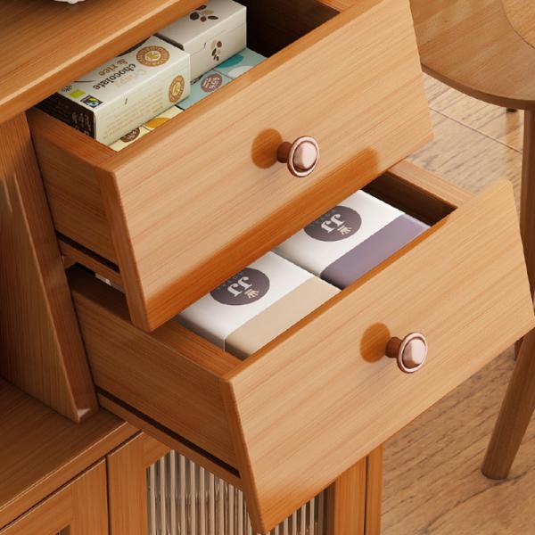 Mail Packing Y Large Space Kitchen Bakers Rack with Storage Shelves BAMBOO Material Standing Microwave Oven Stand
