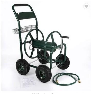 Metal Garden Water Hose Reel Cart Compact Weather Resistant Long Lasting