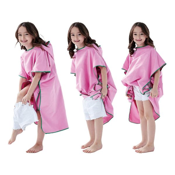 Excellent OEM Experience Microfiber Poncho Beach Surf Poncho Swimming Hooded Poncho Wetsuit Changing Towel Robe for Adults