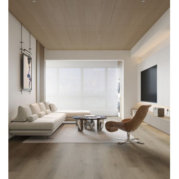 Milos Oak Waterproof Spc Flooring Light Brown Spc Floor Tiles Impact Resistant