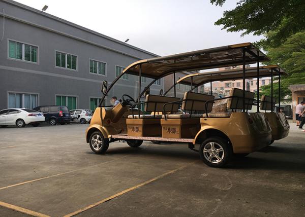 Gold 4Kw Eight Passenger Electric Shuttle Bus Designed For Tourist Attractions